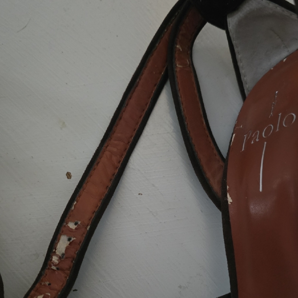 Paolo Women's Dark Brown Strappy Heels - Picture 5 of 7